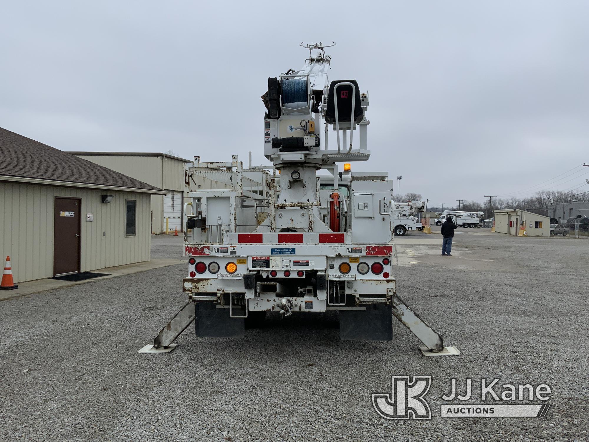 (Fort Wayne, IN) Altec DM47-TR, Digger Derrick rear mounted on 2010 Freightliner M2 106 Utility Truc