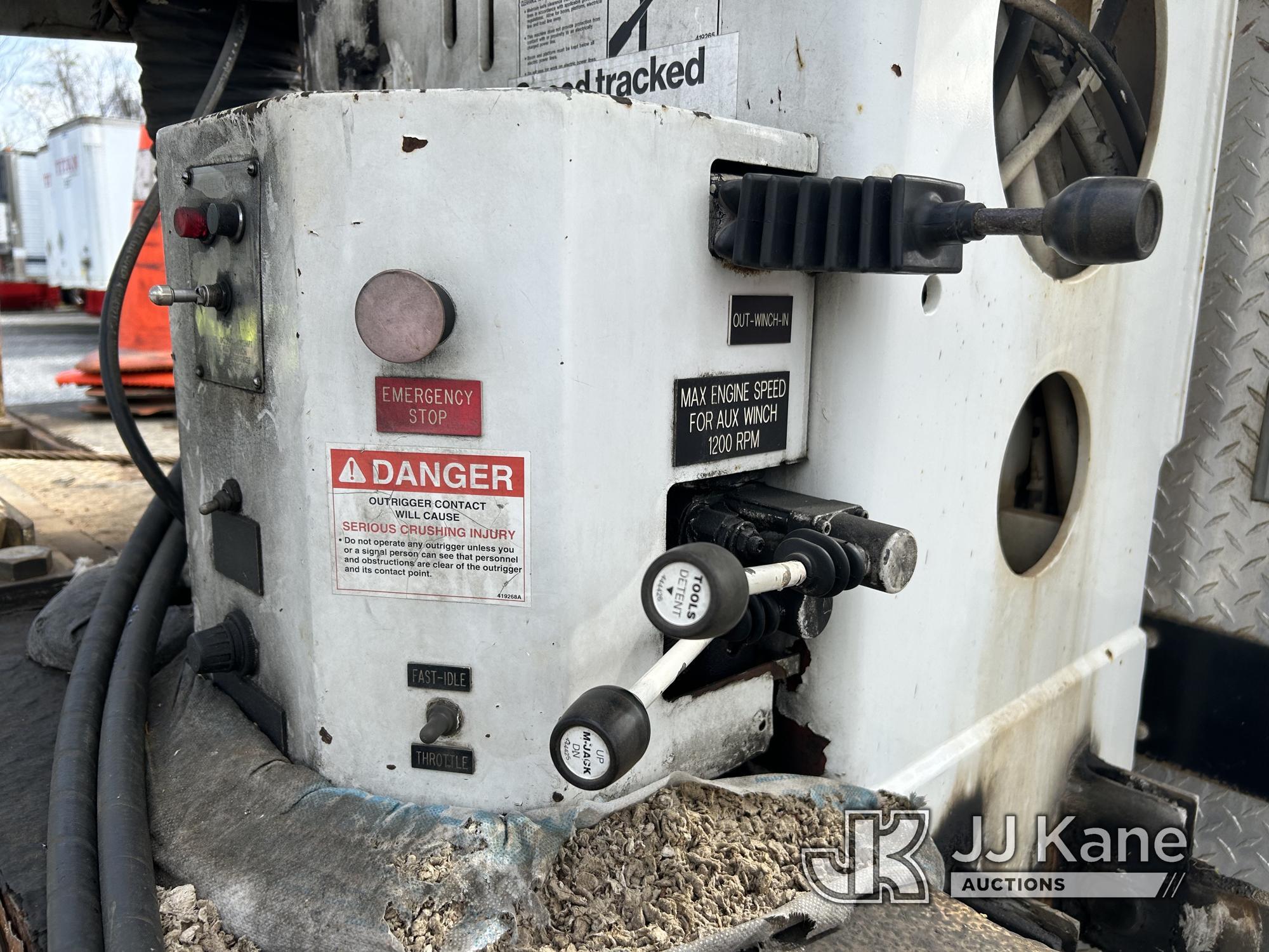 (Hagerstown, MD) Terex L4045, Digger Derrick corner mounted on 2005 GMC C8500 Service Truck Runs & M