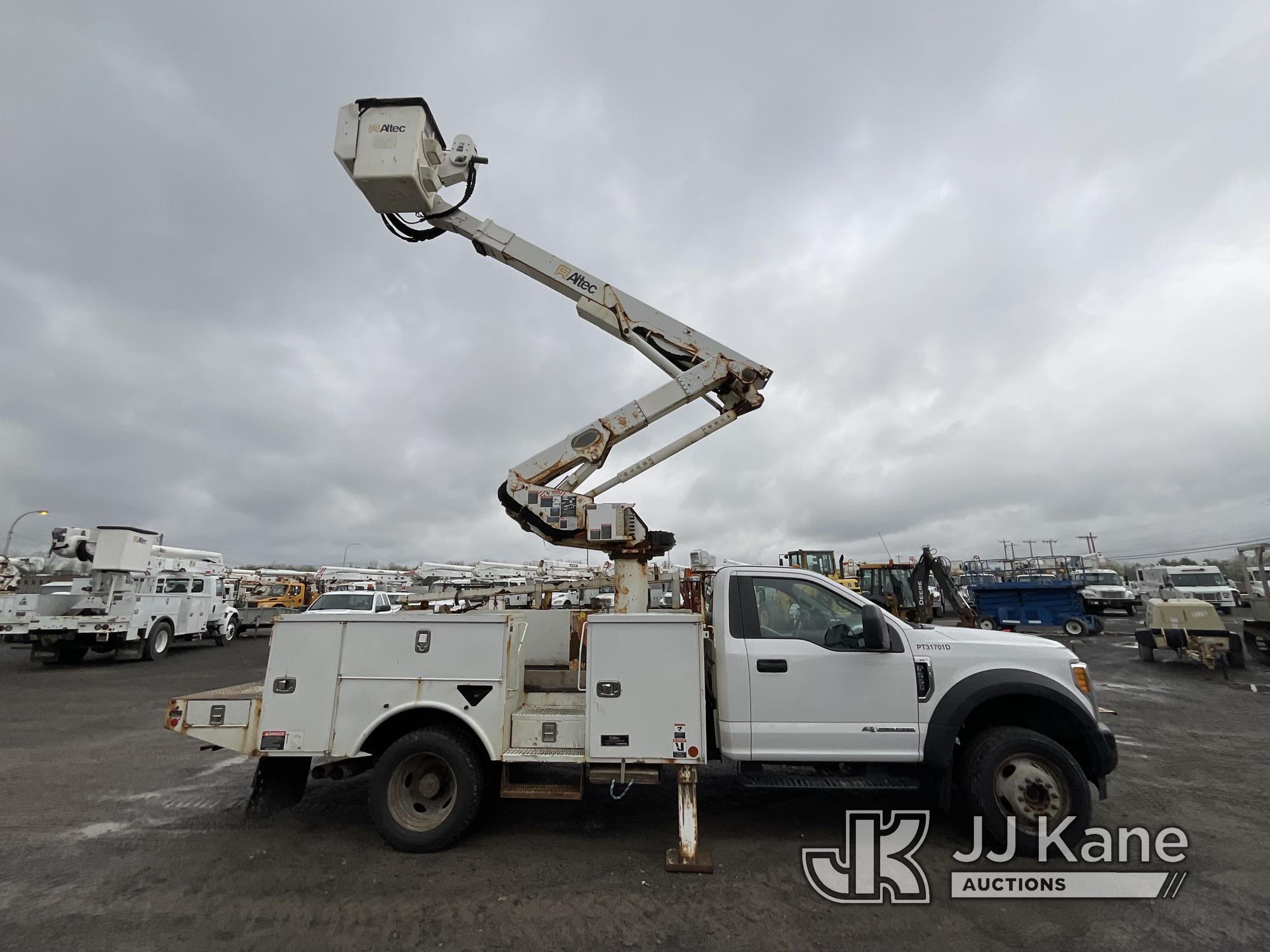 (Rome, NY) Altec AT41M, Articulating & Telescopic Material Handling Bucket Truck mounted behind cab