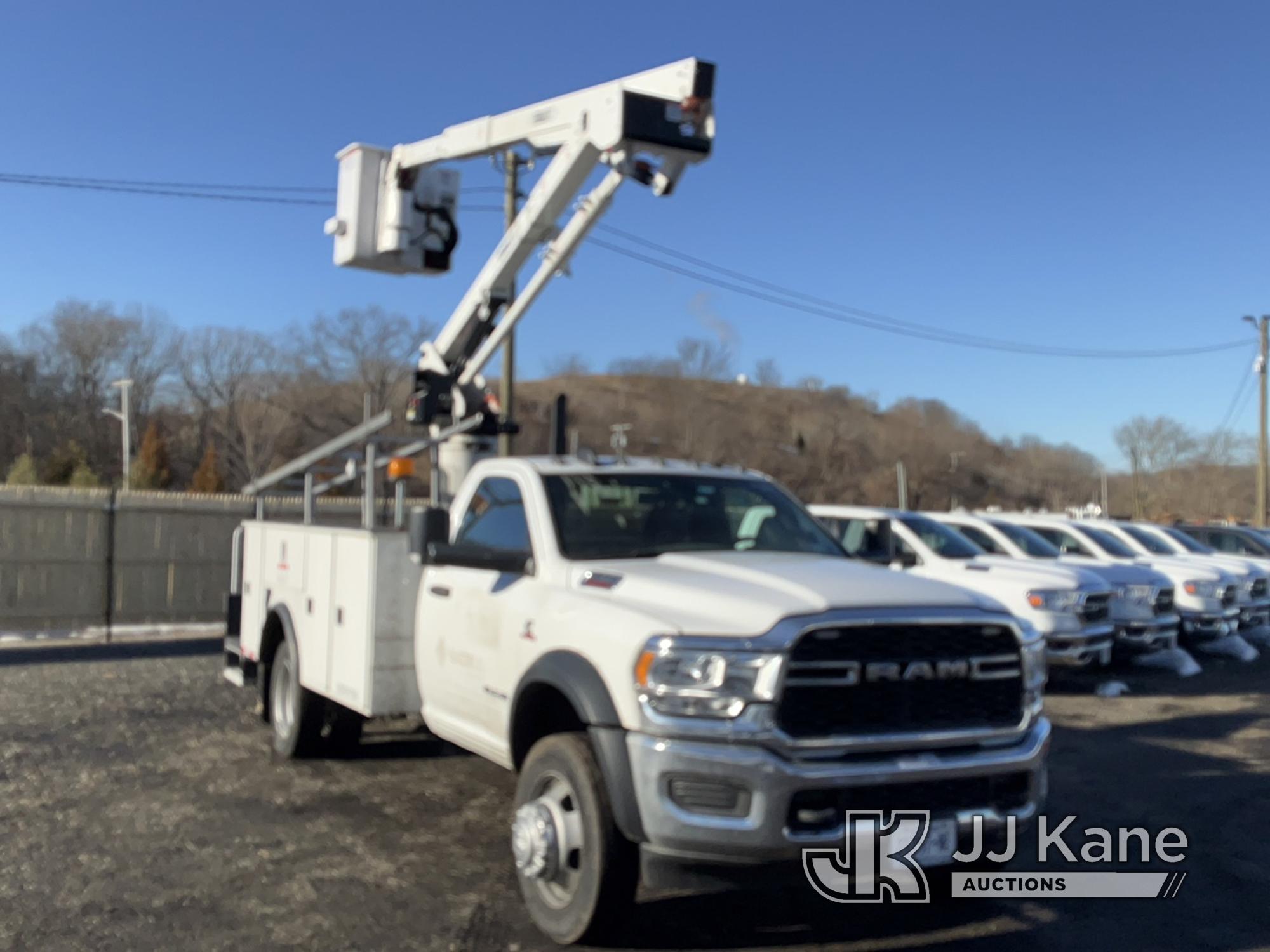 (Kings Park, NY) Versalift SST40EIH-02, Articulating & Telescopic Bucket Truck mounted behind cab on