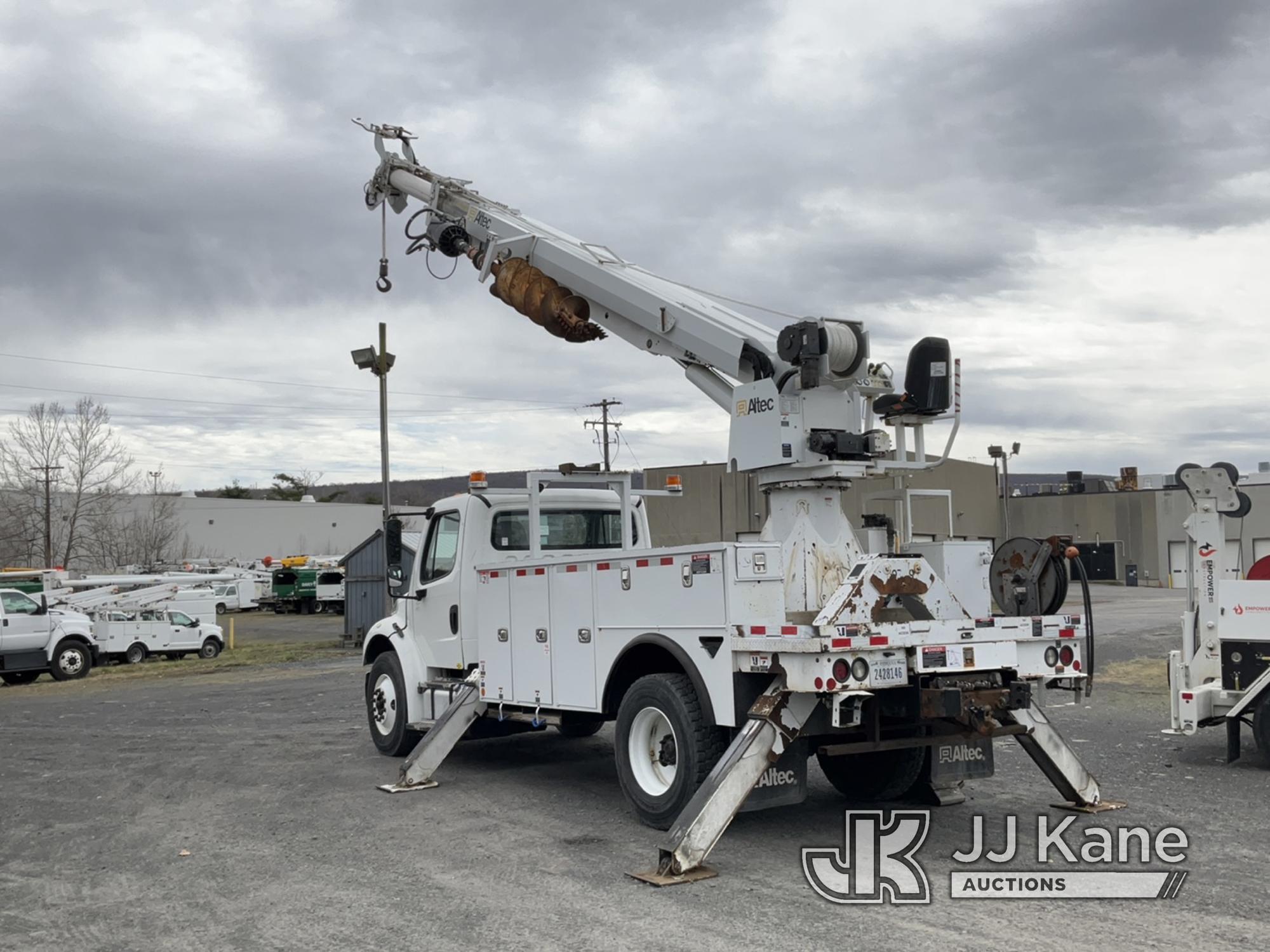 (Plains, PA) Altec DM47B-TR, Digger Derrick rear mounted on 2017 Freightliner M2 106 Utility Truck R