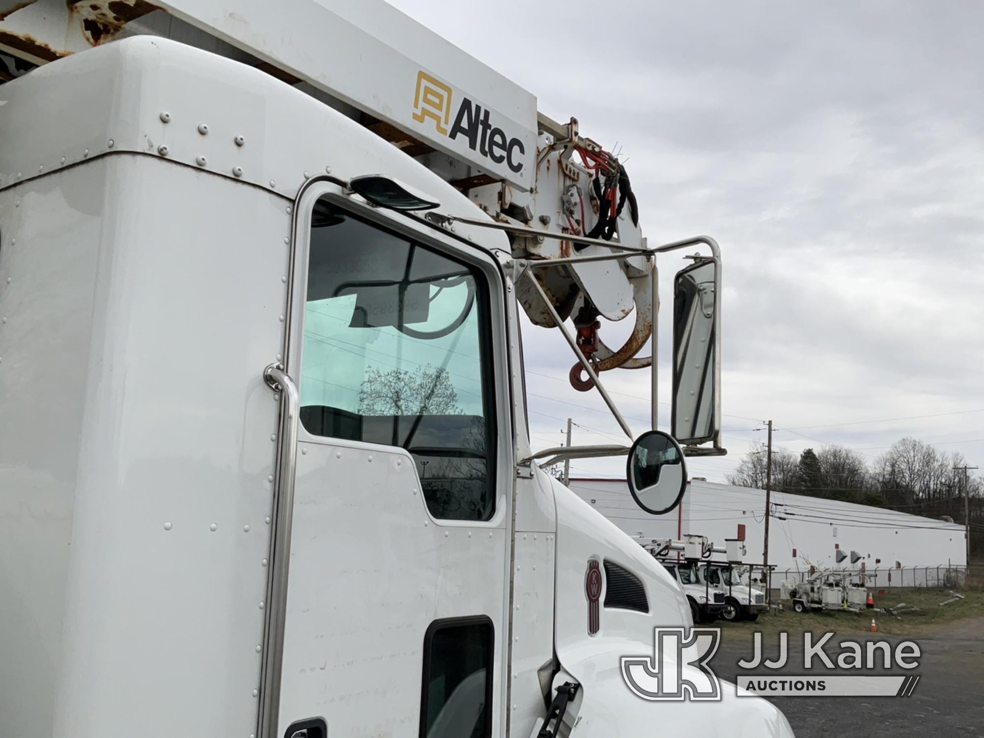 (Plains, PA) Altec DC47-TR, Digger Derrick rear mounted on 2016 Kenworth T370 Utility Truck Runs, Mo