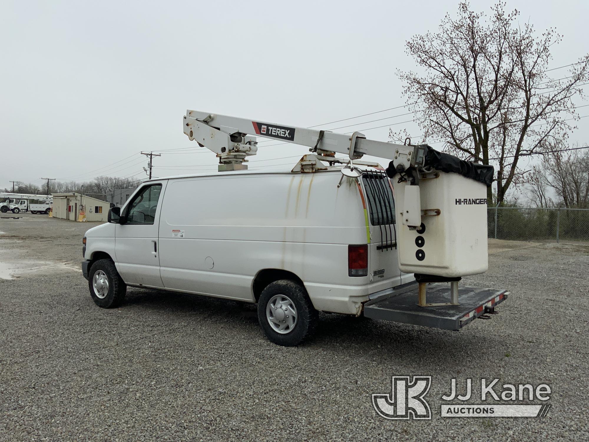 (Fort Wayne, IN) HI-Ranger NT29, Non-Insulated Bucket Van mounted on 2013 Ford E350 Cargo Van Runs &