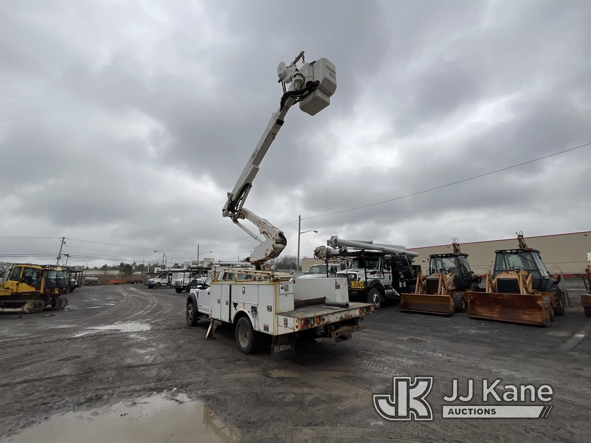 (Rome, NY) Altec AT41M, Articulating & Telescopic Material Handling Bucket Truck mounted behind cab