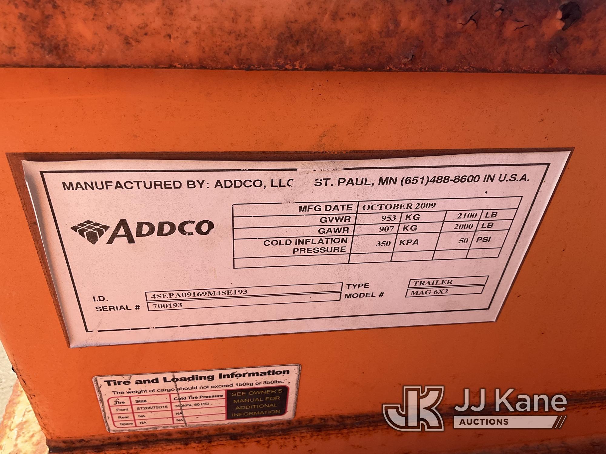(Jurupa Valley, CA) 2009 Addco MAG6X2 Sign Board MAG6X2 Application For Special Equipment, Not Runni