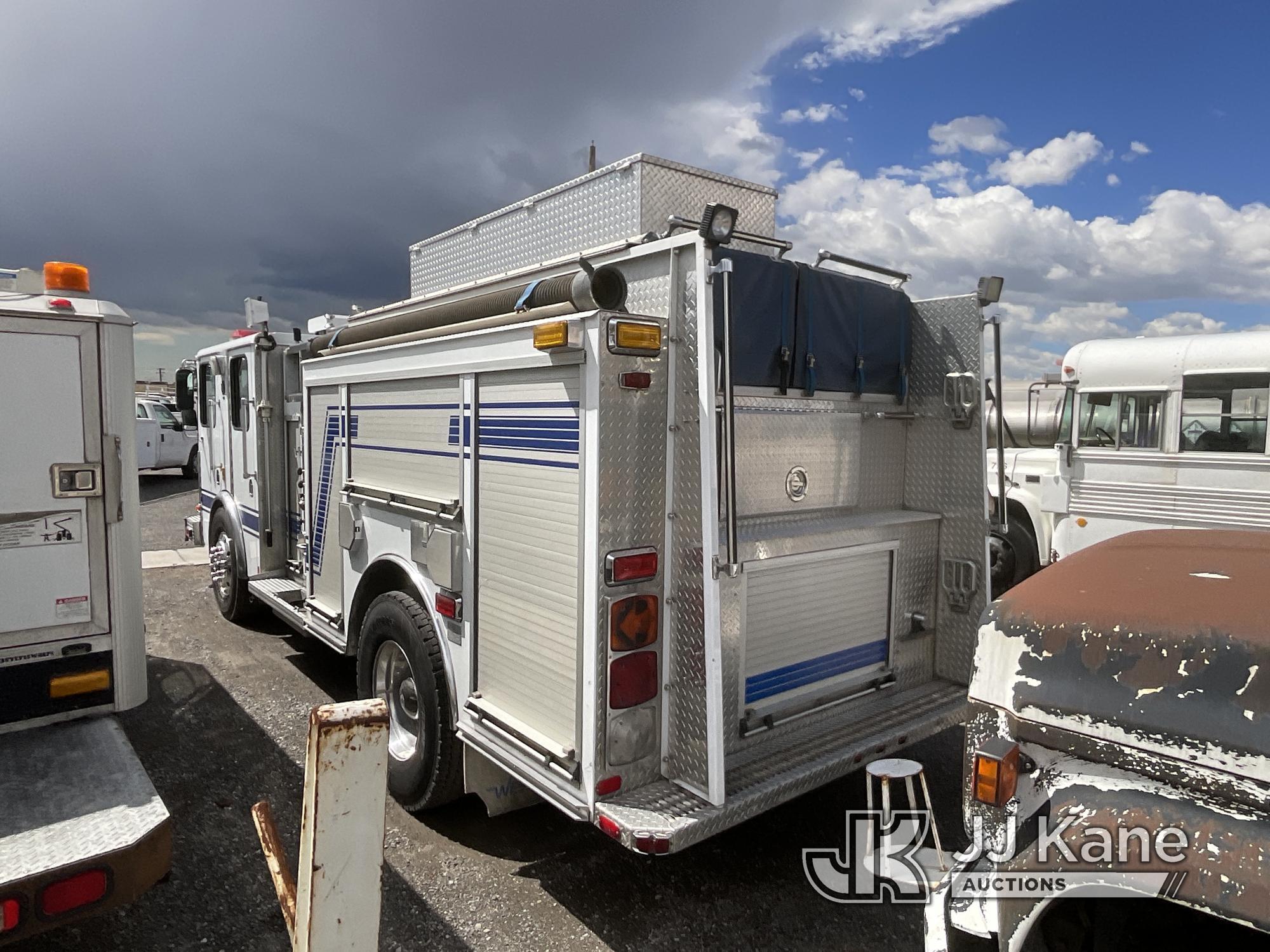 (Jurupa Valley, CA) 2001 HME Inc Pumper/Fire Truck, Model # 4465900 Runs, Drive Shaft Disconnected,