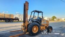 Case 586G 4x4 Rough Terrain Forklift, Loading Assistance Available Runs, Moves, and Operates