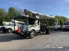 Altec LRV55, Over-Center Bucket Truck mounted behind cab on 2006 International 4300 Flatbed Truck No