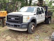 2011 Ford F450 Crew-Cab Flatbed Truck No Key, Not Running, Condition Unknown) (BUYER MUST LOAD