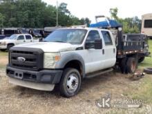 2011 Ford F450 Crew-Cab Flatbed Truck Not Running Condition Unknown, Headlight Broken, Body/Paint Da