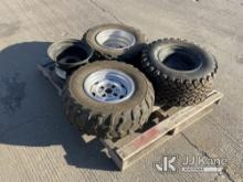 Pallet with Miscellaneous Tires (1- 25X10.00-12NHS Tire With Rim 1-AT25X8R12 Tire With Rim 1-AT25X10