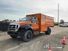 2013 Ford F650 Chipper Dump Truck Runs, Moves, Electrical/Wiring Issues, Dump Condition Unknown, Eng