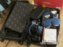 Suitcase w/Headphones & Electronics NOTE: This unit is being sold AS IS/WHERE IS via Timed Auction a