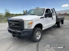 2011 Ford F250 4x4 Extended-Cab Flatbed Truck Runs & Moves) (Check Engine & Airbag Lights On, Body D
