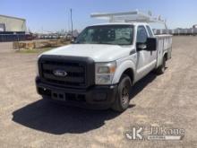 2013 Ford F250 Extended-Cab Service Truck Runs & Moves) (Check Engine Light On, Cracked Windshield