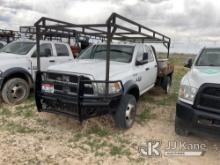 2014 RAM 5500 4x4 Crew-Cab Flatbed Truck Runs & Moves) (Cracked Windshield