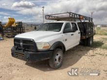 (Salt Lake City, UT) 2012 Dodge Ram 5500 4x4 Crew-Cab Flatbed/Service Truck Runs & Moves) (Check Eng