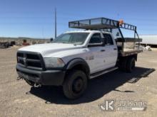 2017 RAM 5500 4x4 Crew-Cab Flatbed Truck Runs & Moves) (Check Engine Light On