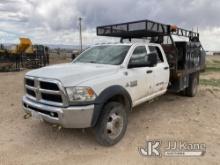 2018 RAM 5500 4x4 Crew-Cab Flatbed/Service Truck Runs & Moves) (Check Engine Light On