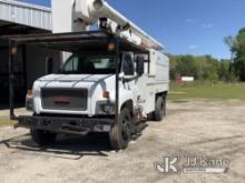(Florence, SC) Altec LRV55, Over-Center Bucket Truck mounted behind cab on 2008 GMC C7500 Chipper Du