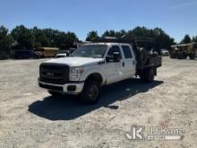 2013 Ford F350 4x4 Crew-Cab Flatbed/Service Truck Runs & Moves) (Body/Paint Damage