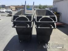 (Jurupa Valley, CA) 4 Rubbermaid Rolling Trash Buckets & Misc Items (Used) NOTE: This unit is being