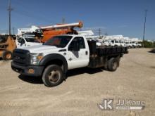 2015 Ford F550 4x4 Flatbed Truck Runs & Moves) (Drive Shaft Removed, Exhaust System Fault) (Seller S