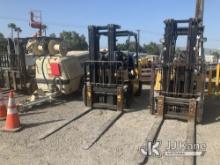 2000 Mitsubishi Solid Tired Forklift, Capacity of forklift 6,000 lbs. Model is FG30K Not Running, Op