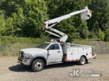 Altec AT37G, Articulating & Telescopic Material Handling Bucket Truck mounted behind cab on 2012 Dod
