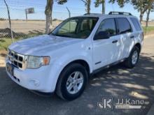 2008 Ford Escape Hybrid 4-Door Hybrid Sport Utility Vehicle Runs & Moves, No Data Link, Drivers Side
