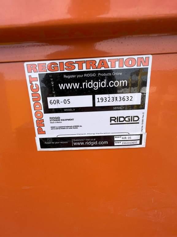 RIDGID 5’X2’X2.5’ METAL ROLLING JOB BOX