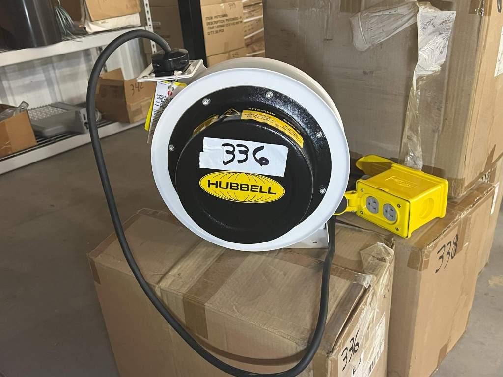 HUBBBELL INDUSTRIAL CORD REEL W/ 45' 12 AWG/3C 20AMP 125V MODEL # HBL45123R220W