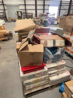 PALLET OF ASSORTED FIRE ALARMS PARTS AND FIXTURES;  CONTROL PANELS; STROBE LIGHTS; SPEAKER POWER SUP
