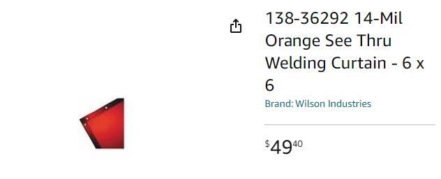 (2) WILSON ORANGE 14MIL SEE THRU WELDING CURTAINS