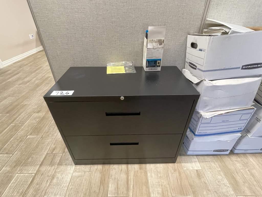 6-BAY CUBICLE WITH FILE CABINETS; WOODEN DESK; WOODEN LATERAL FILE; METAL LATERAL FILE; WEN 36X24 SE