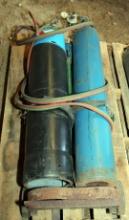 ACETYLENE TORCH SET COMPLETE W/ TANKS, GAUGES, AND CART
