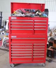 US GENERAL TOOLBOX 2 PIECE 21 DRAWER W/ CASTERS