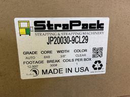 STRAPACK PLASTIC STRAP COILS, (6) BOXES, 12,900' PER ROLL, 3/8'' WIDTH