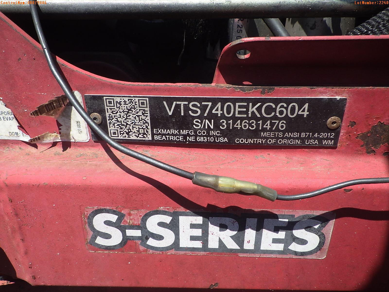 5-02240 (Equip.-Mower)  Seller:Private/Dealer EXMARK S SERIES UTS740 STAND UP RI
