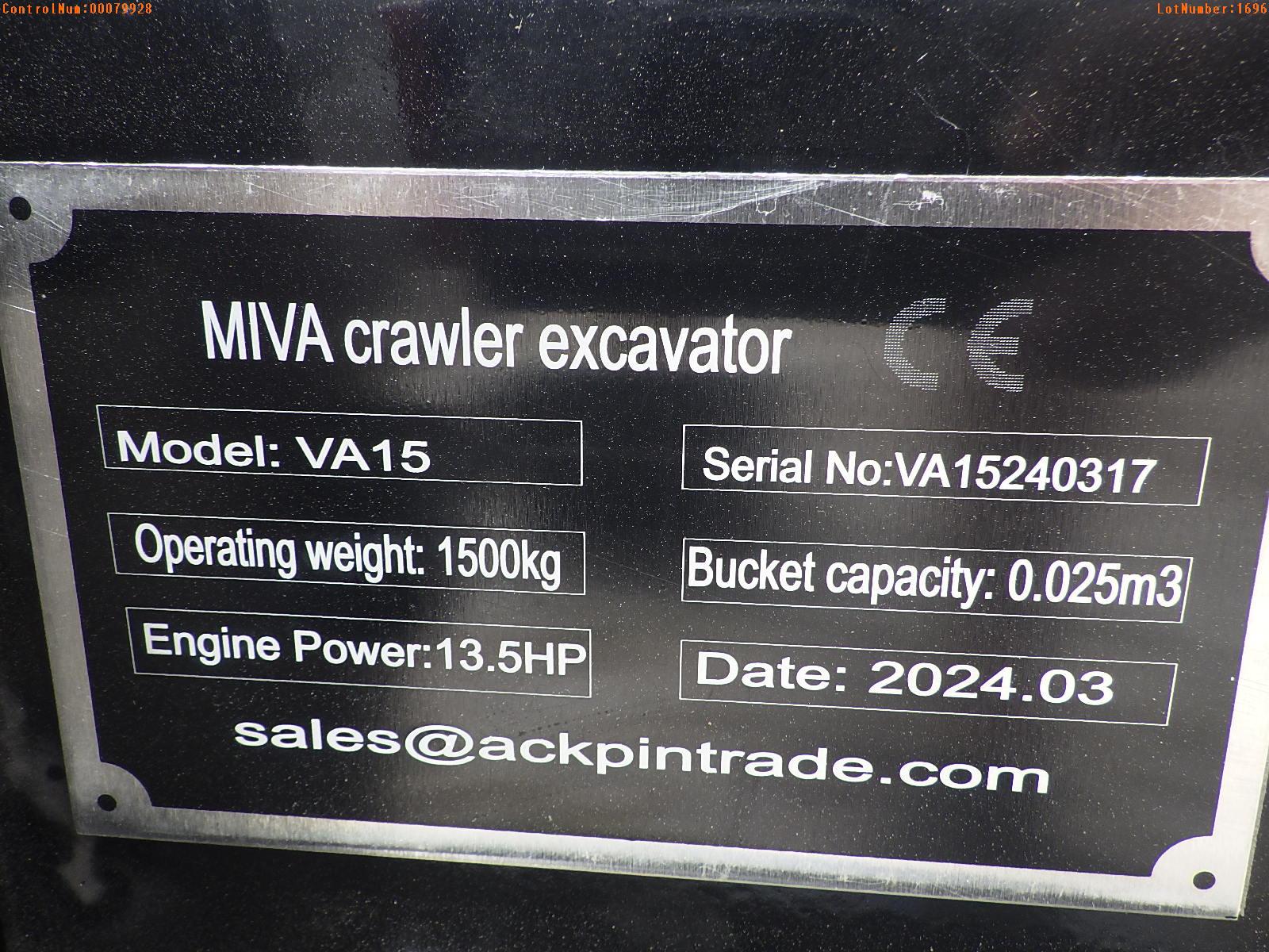 5-01696 (Equip.-Excavator)  Seller:Private/Dealer MIVA VA15 MINI RUBBER TRACK OR