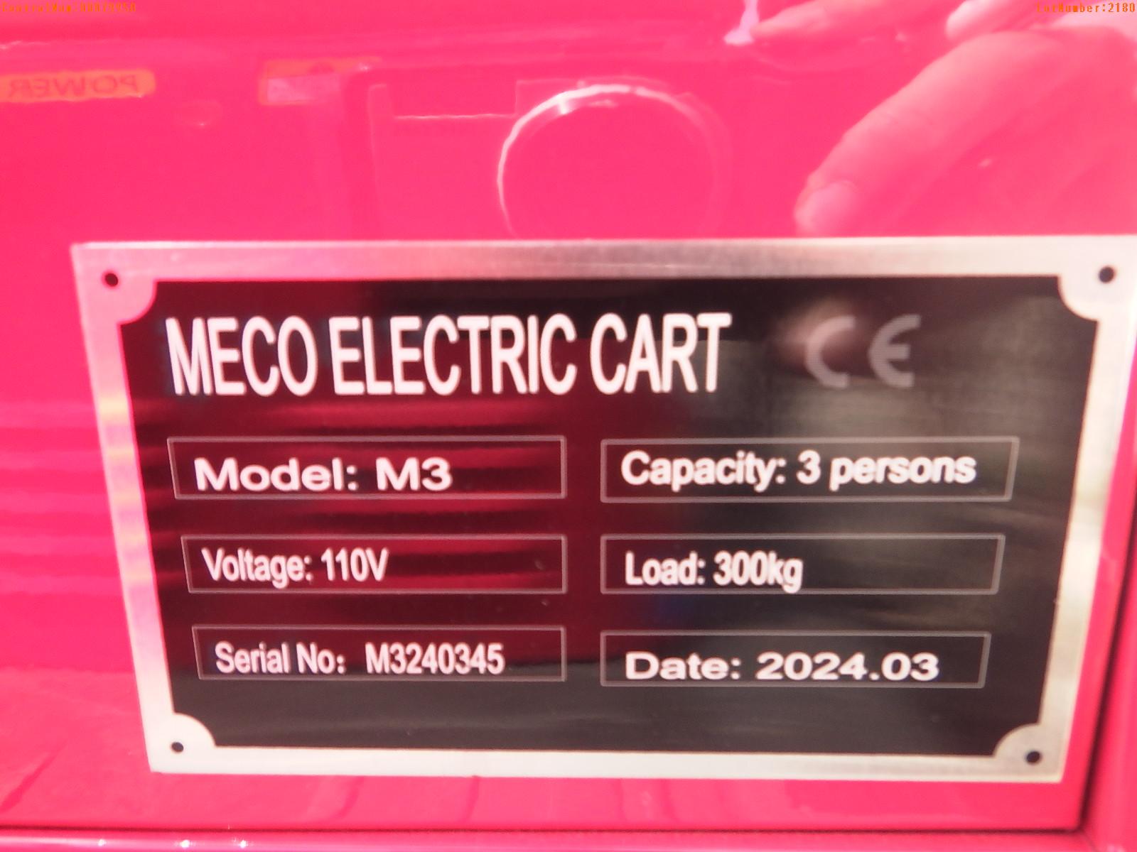 5-02180 (Equip.-Cart)  Seller:Private/Dealer MECO M3 ELECTRIC THREE WHEEL CART