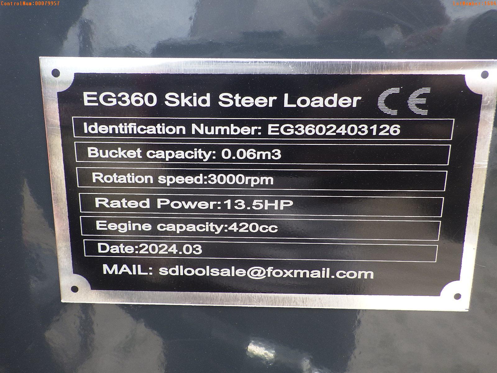 5-01684 (Equip.-Loader skid steer)  Seller:Private/Dealer EGN EG360 WALK BEHIND