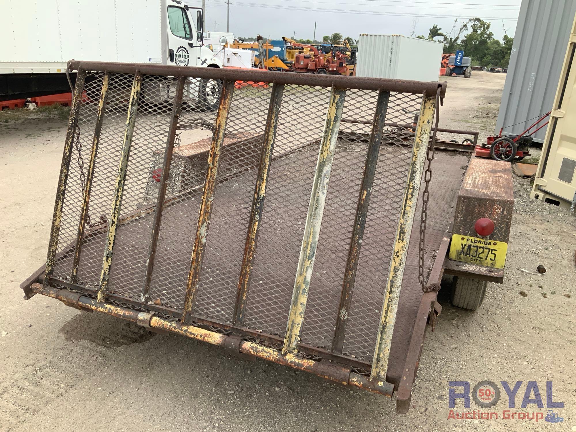 T/A 16ft X 6ft Pintle Hitch T/A Equipment Trailer w/ Fold Down Ramp