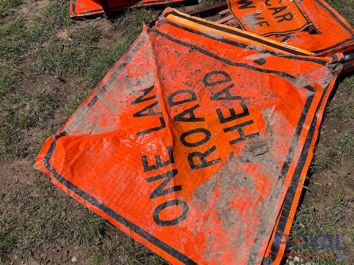 Misc Size Road Work Signs and Bases
