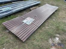Lot of Brown Metal Roof Wall Panels 35in x 12ft