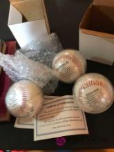 3- autographed baseballs babe Ruth - Lou Gehrig- Ken Griffey jr