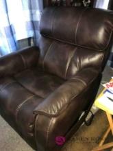 Leather power lift chair
