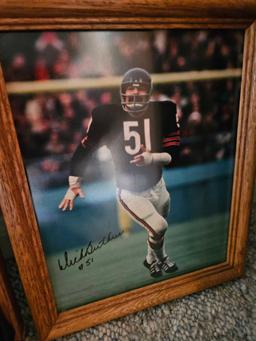 3 signed dick butkus pictures and a jersey b1