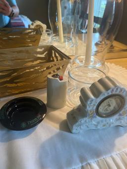 clock ashtray candle holder and more B1