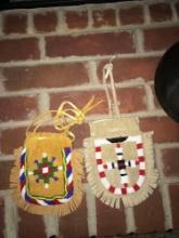 2- Indian beaded /suede purses